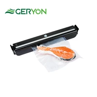 geryon mini vacuum sealer automatic food sealer machine with 5pcs bags free for food savers and sous vide black