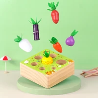 wooden toddlers montessori toy carrot harvest wooden puzzle learning early educational toy