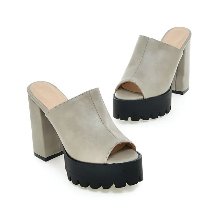 

Shoes Woman's Slippers Big Size Heeled Mules Luxury Slides Platform Low 2021 High Designer Fabric Fashion PU Rubber Basic Hoof