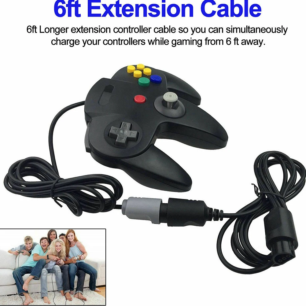 2pcs Game Console Data Controller Joystick Portable Adapter Lengthened Charging Plug And Play Line Extension Cable For N64 | Электроника