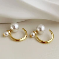 korean double size c pearl stud earring jewelry for women party accessory luxury jewelry