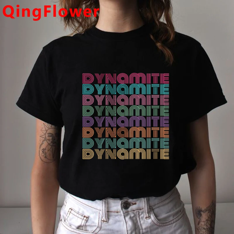 Футболка женская в стиле K pop с принтом динамита pop|Футболки| |