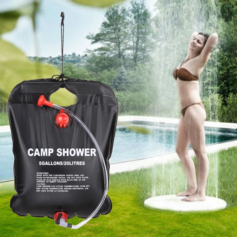 

New Portable Outdoor Camping Shower Bag with Removable Hose and Shower Head for Camping Beach Swimming Outdoor Traveling