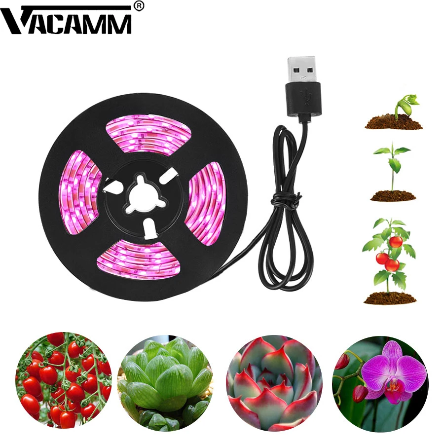 Фитолампа светодиодная лампа полного спектра для выращивания растений 5 В USB м