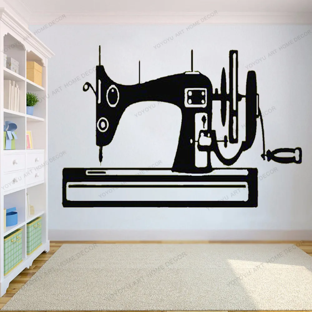 Наклейки на стены швейная машина Виниловая наклейка для Стикеры Вышивание Studio
