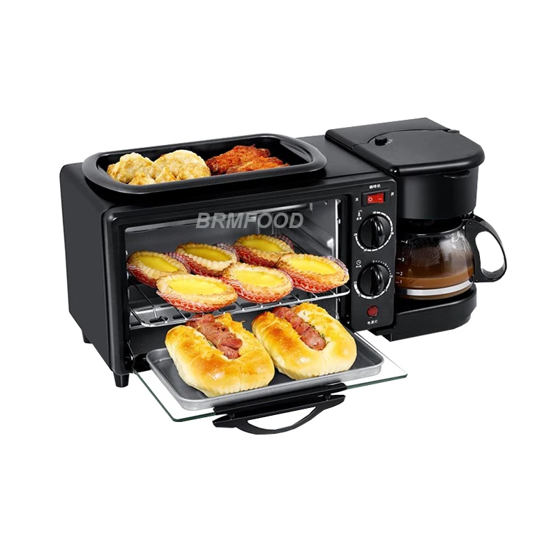 

Electric Oven 3 In 1 Breakfast Making Machine Multifunction Drip Coffee Maker Household Bread Pizza Frying Pan Toaster