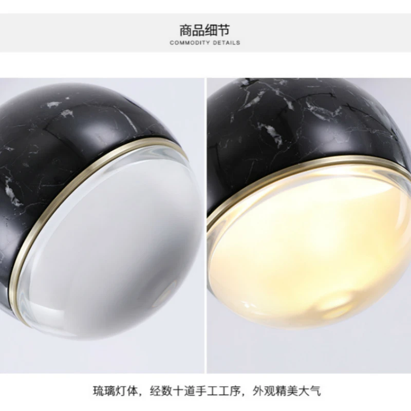 Постмодернизм сферические Мрамор подвесной светильник с Спальня подвесные