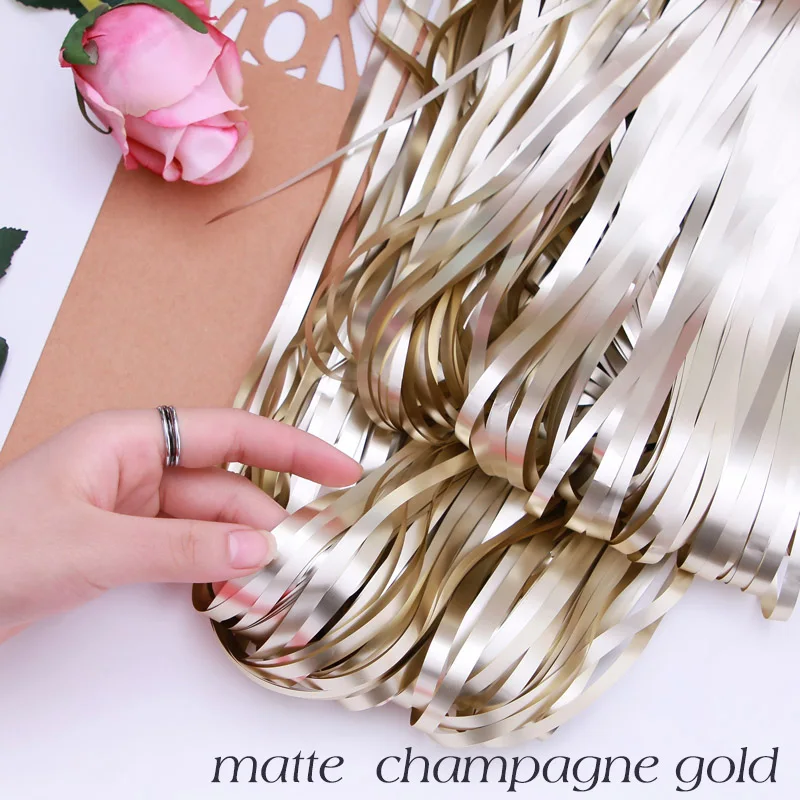 matte champagne gold Свадебные украшения, фон для дня рождения, занавески, матовая металлическая мишура, фольга, занавески для взрослых и детей, вечерние шторы с изображением единорога - Цвет: matte champagne gold