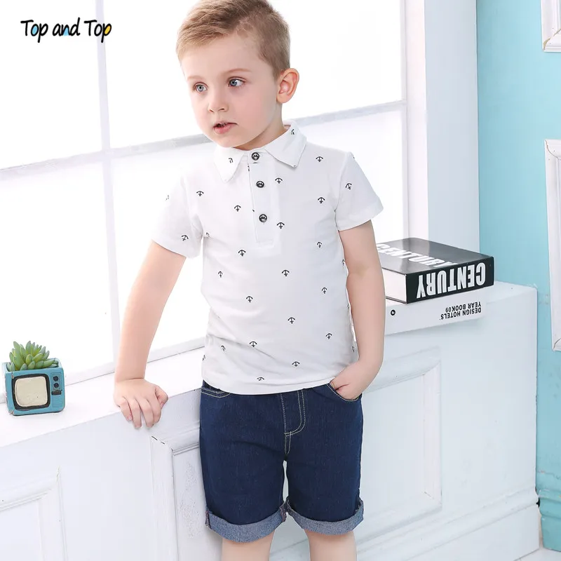 2 шт. хлопковая футболка с коротким рукавом и джинсовые шорты