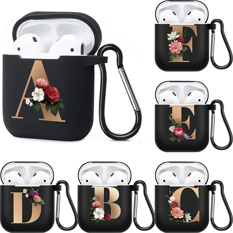 Чехол-накладка для Airpods 1 2 3 Pro силиконовый с принтом букв алфавита | Мобильные
