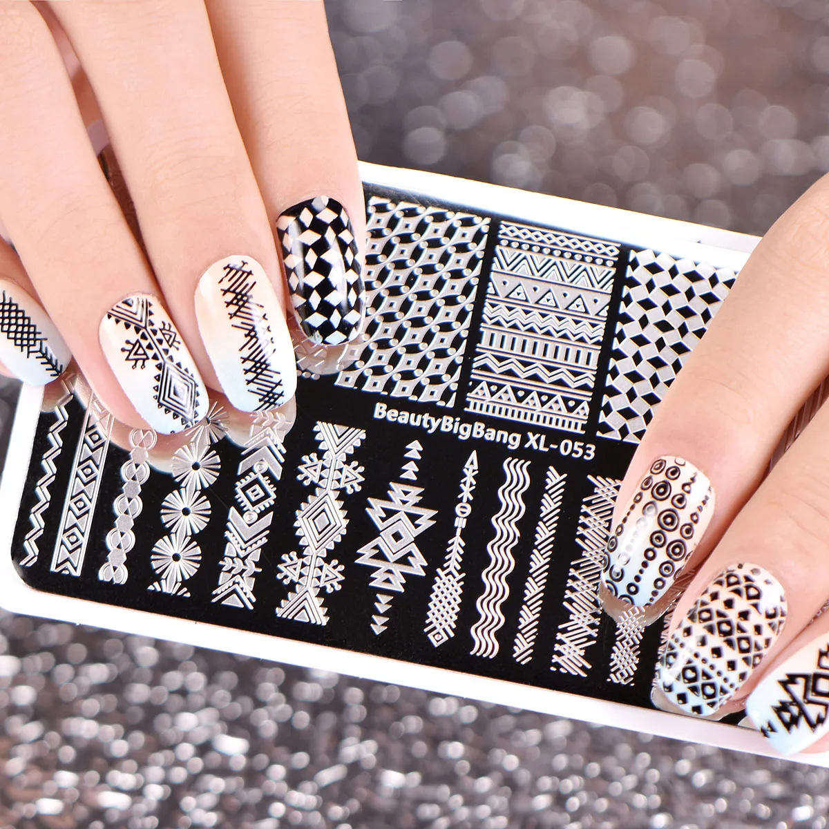 

Трафареты BeautyBigBang из нержавеющей стали для стемпинга ногтей