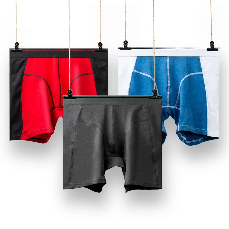 Хлопковые удобные мужские трусы до середины талии U выпуклые анти износ ноги