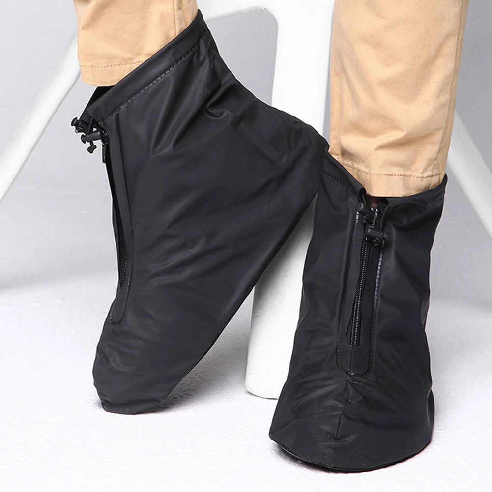 Men Women Waterproof Shoe Covers Rain Boots Non Slip Reusable Thickening Footwear Elastic Protectors for Travel Outdoor #734 image 3