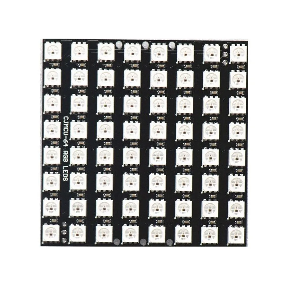 180 ° пикселей Экран 5050 RGB светодиодный 8x8 64 бит полноцветная DC 5V для Arduino|Детали