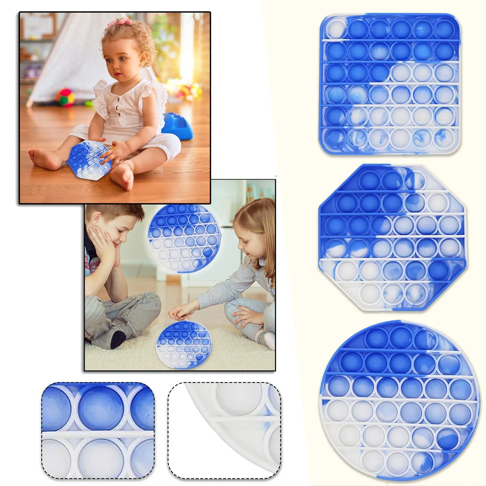 

Fidget Toy Tie Dye Fidget Anti-stress Toys Push Bubble Sensory Toy Autism Special Needs Decompression Relax Pressure Juguetes