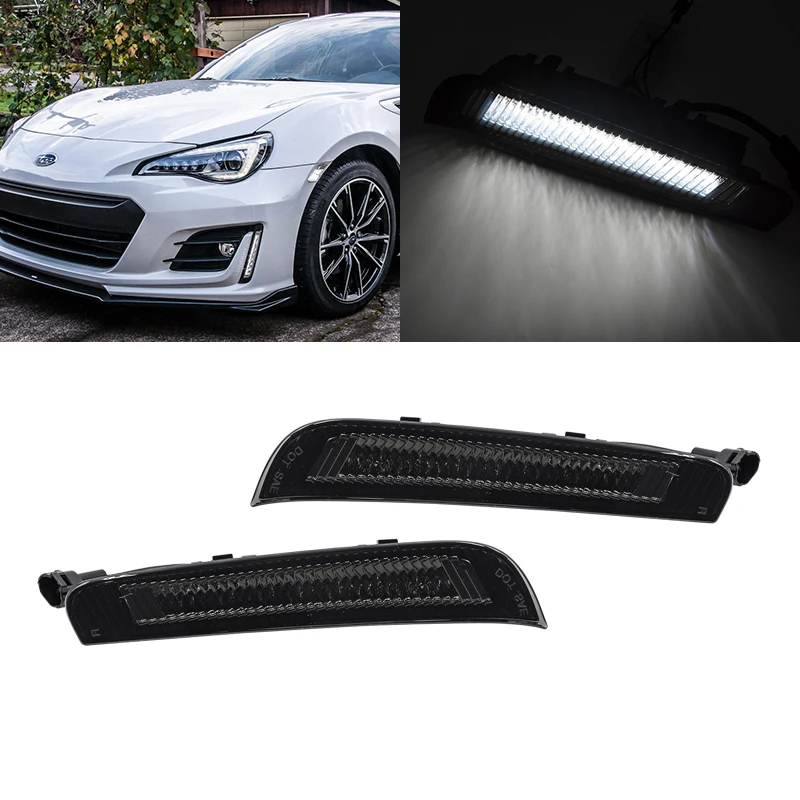 

Fits For Subaru BRZ 2017 2018 2019 Front White Smoked Lens Led Daytime Running Lights DRL Auto Daylights