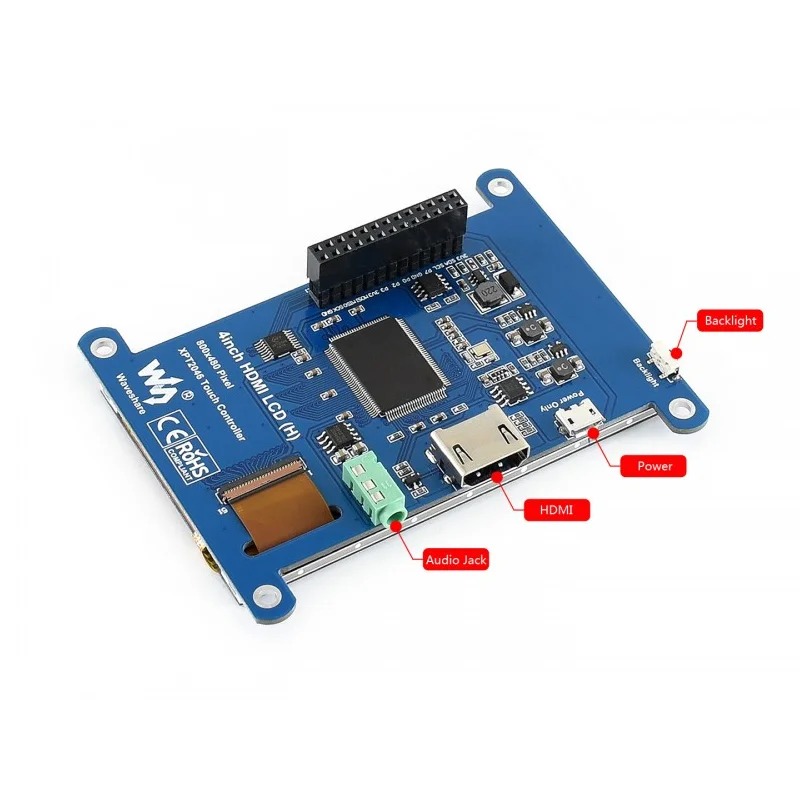 Waveshare 4 дюйма HDMI lcd(H) резистивный сенсорный экран ips lcd Разрешение 480x800 предназначен для Raspberry Pi