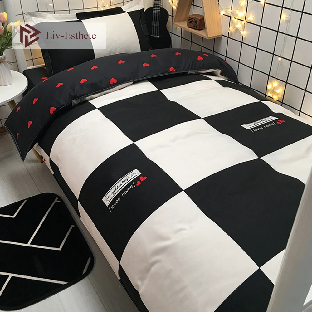 

Liv-Esthete Kiss Love Bedding Set Duvet Cover Flat Sheet Home Decor Child Single Twin Adult Double Queen King 3/4pcs Bedcothes