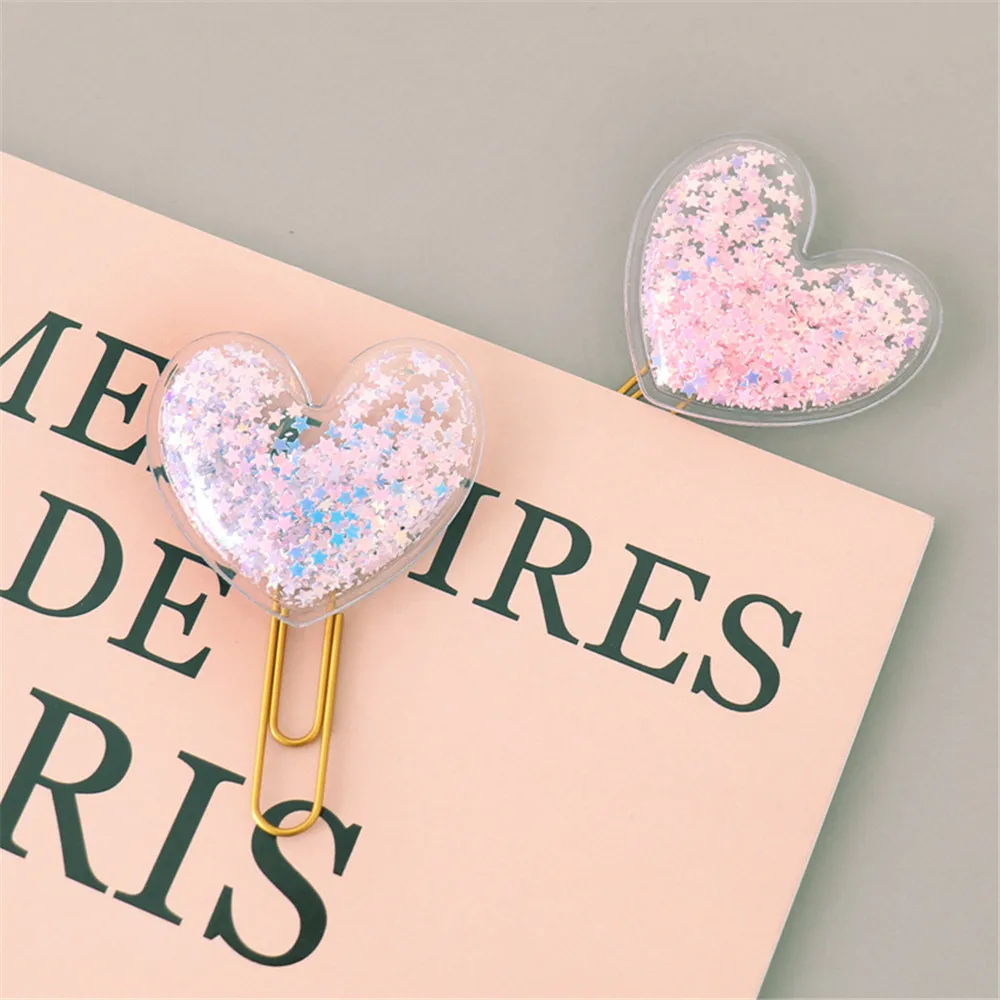 

2 шт./компл. Закладка в форме сердца, оригинальный креативный зажим для бумаги, офисные и школьные металлические зажимы для бумаги на указате...