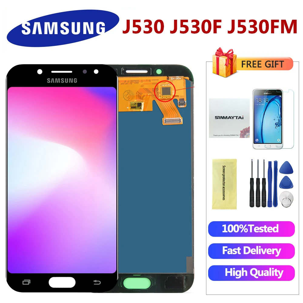 Регулируемый ЖК-Дисплей Galaxy J530 для samsung J5, сенсорный экран, дигитайзер J5 Pro J530 J530F, ЖК-дисплей 5,2 дюйма