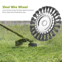 100115125mm steel wire wheel brush disc lawn mower grass trimmer head brushcutter grass cutting rusting dust removal plate