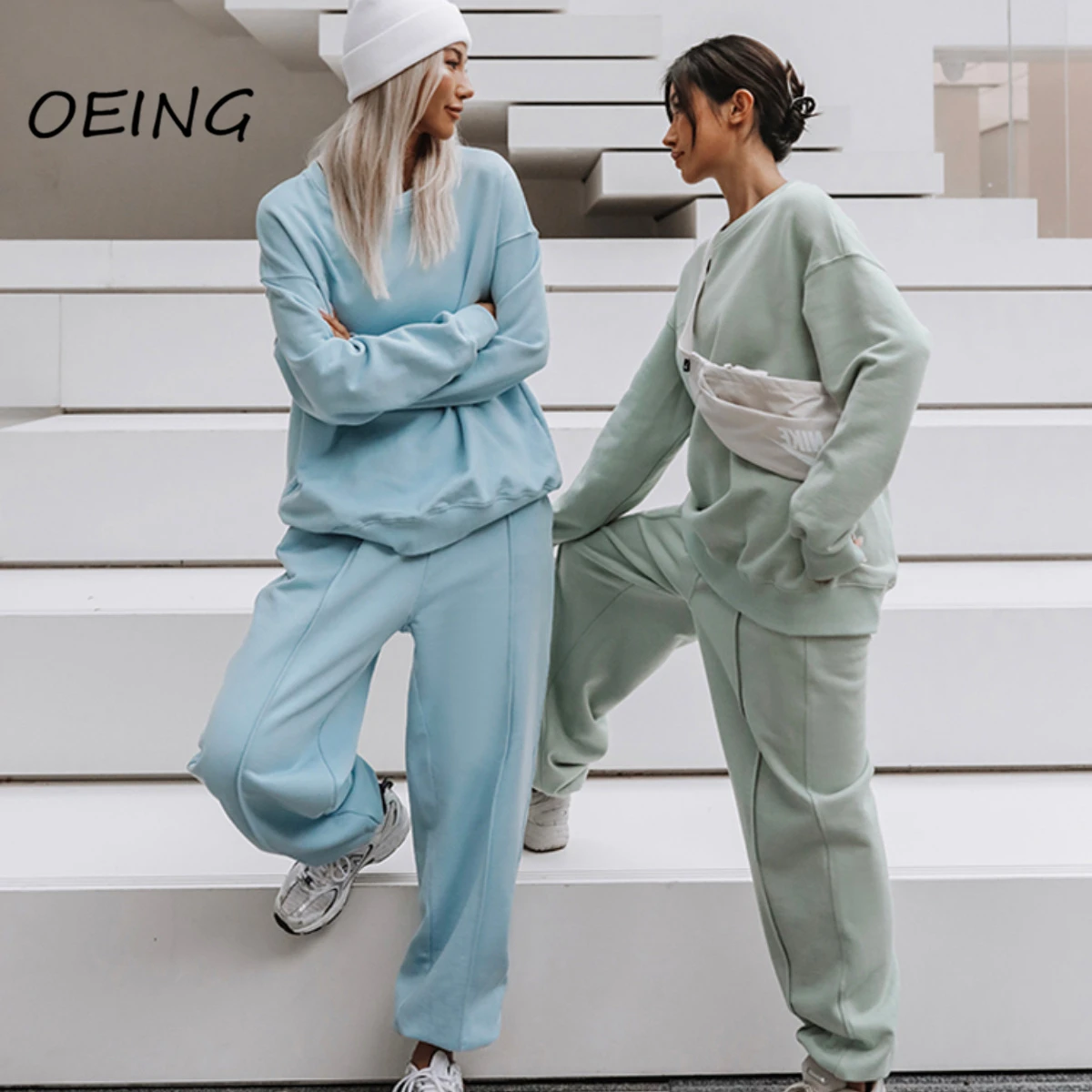 

Women Tracksuit Sport Wear Winter Fitness Clothes Sweatshirt and Sweatpant Casual Fashion Workout 2 Piece Sets