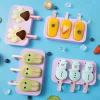 cartoon ice cream mold makers silicone food grade silicone diy molds ice cube moulds dessert molds tray with sticks