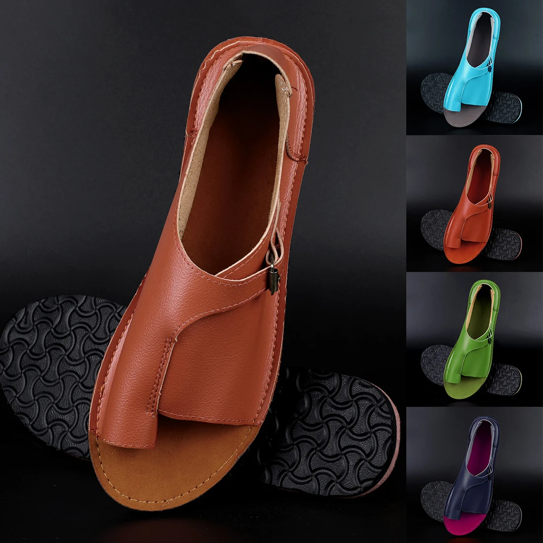HEFLASHOR/Женская обувь женские сандалии из мягкой натуральной кожи на плоской