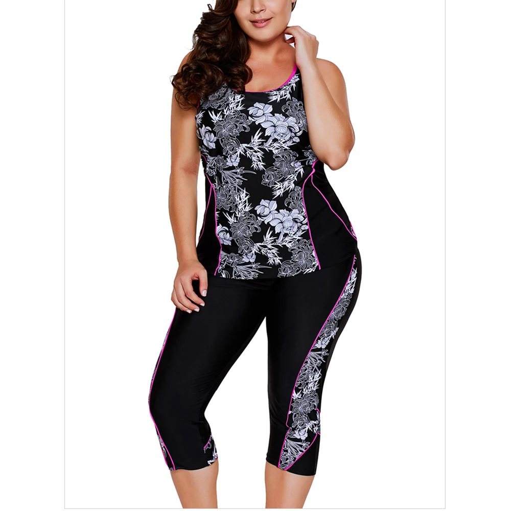 2018 летний женский купальник большого размера из двух частей большой размер