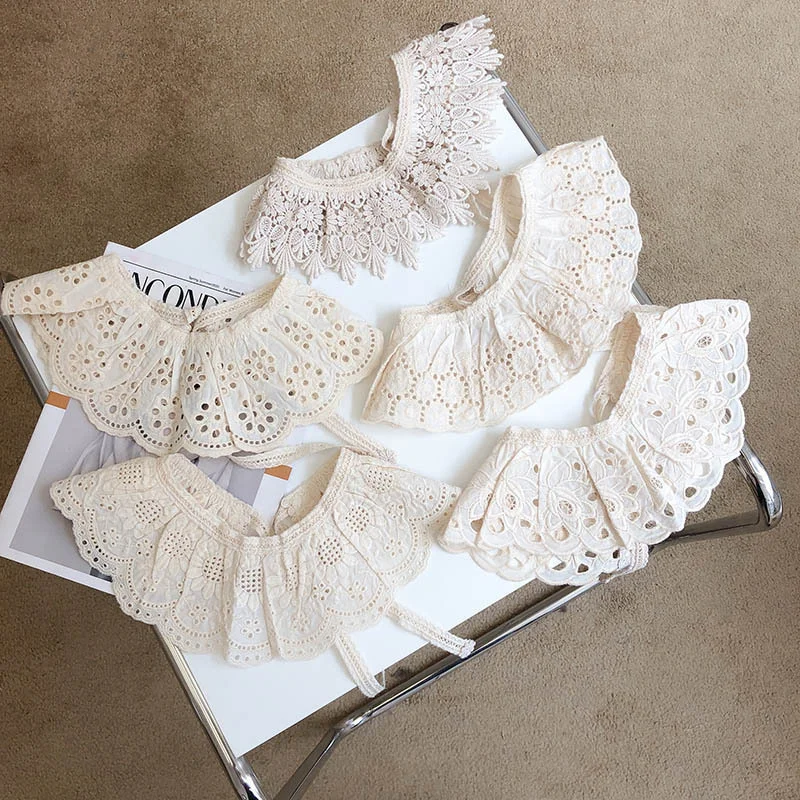 Кружевные детские нагрудники шаль хлопковый воротник милые кружевные воротники