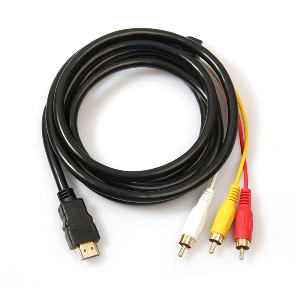 HDMI to 3 RCA cable HDMI Male To 3 RCA AC Cable Cord Adapter Cable Cord Transmitter No Signal Conversion Function