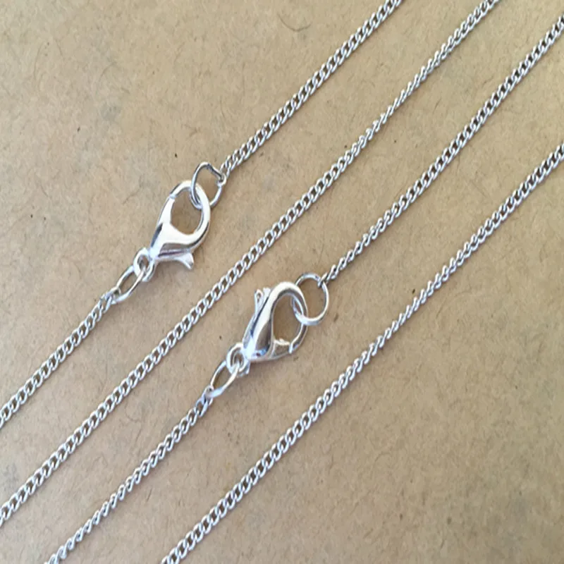

50pcs/lot Silver color Link necklace pendant chain 1mmx2mm