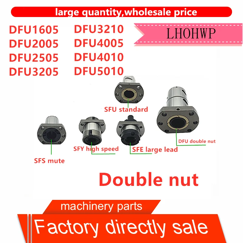 Бесплатная доставка одна двойная гайка DFU1605/DFU2005/DFU2505/DFU3205 /DFU3210/DFU4005/DFU4010/DFU5010 для