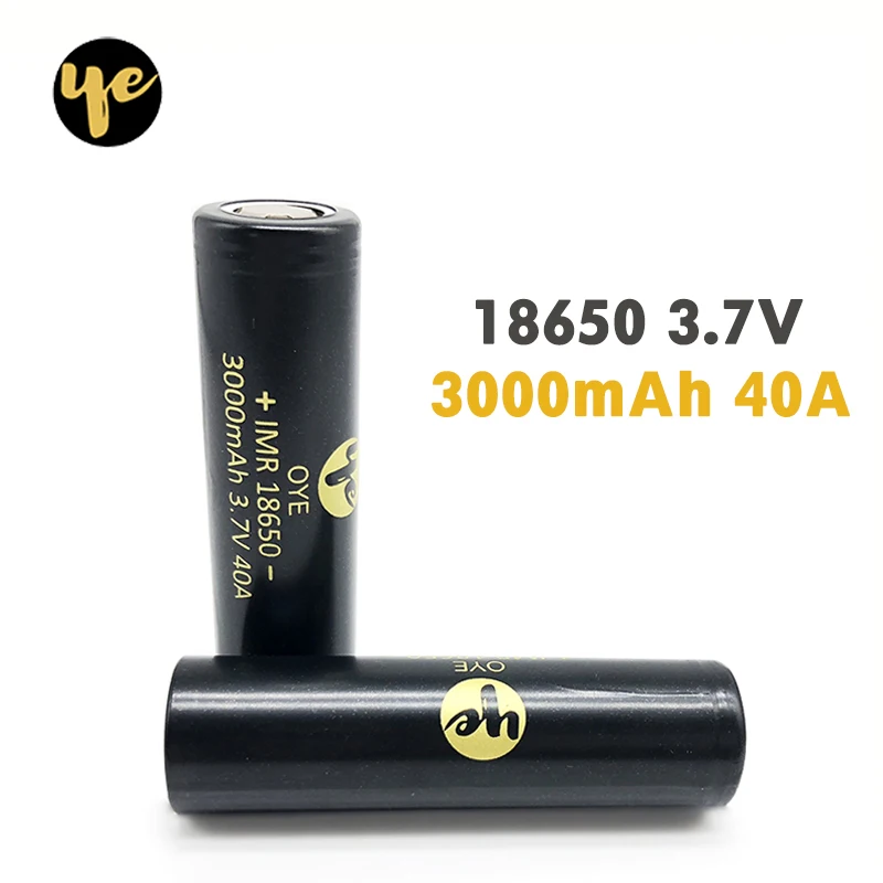 2 шт аккумулятор 18650 40A 3000mah высокий разряд 40A литий-ионная аккумуляторная батарея 3,7 V литиевая батарея для фонарей налобный фонарь инструменты электронная сигарета