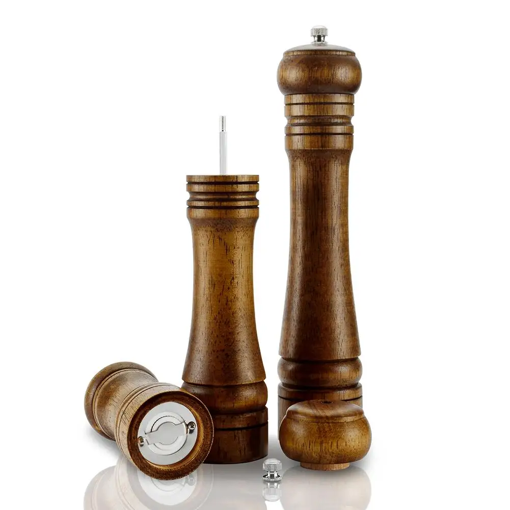 

Wood Manual Grinder Salt Pepper Mill Spice Bottle Cooking Strong Ceramic Core Solid Coffee Grinder Bean Salt Pepper Grinder