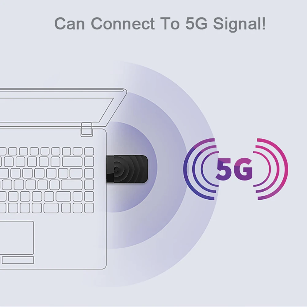 Беспроводной Сетевой USB адаптер 1200 Мбит/с два диапазона|Сетевые карты| |