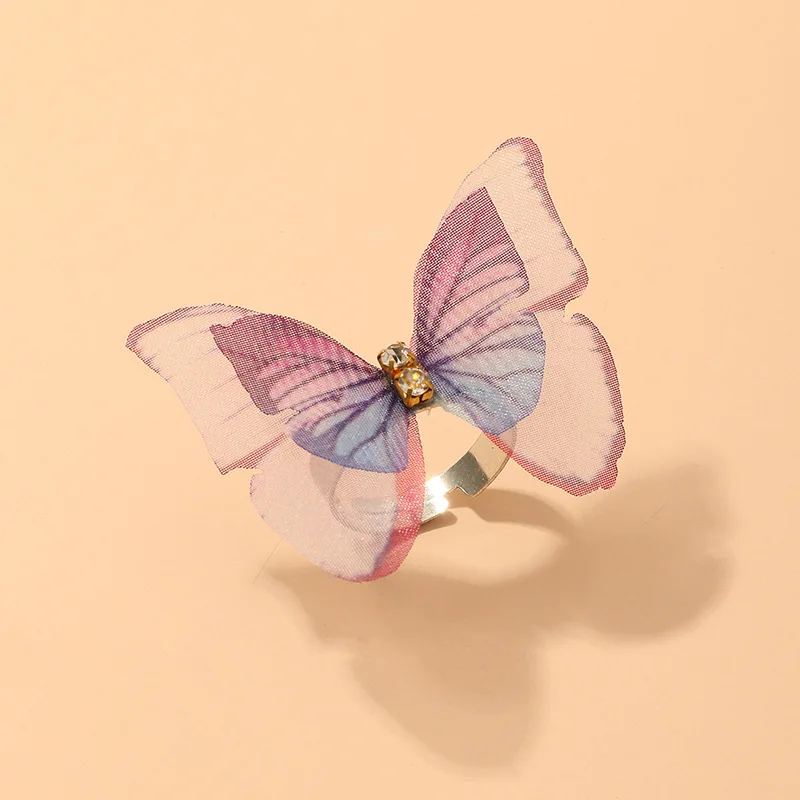 

Women Rings Crystal Open Butterfly Rings Simple Banquet Wedding Rings Designed For Women Birthday Gift For Girlfriend