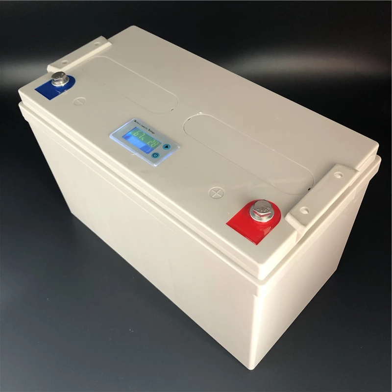 LiFePO4 литиевая железная батарея 12,8 V 100Ah ЖК-дисплей Напряжение емкость бесплатное обслуживание глубокий цикл для RV Кемпинг Солнечной системы