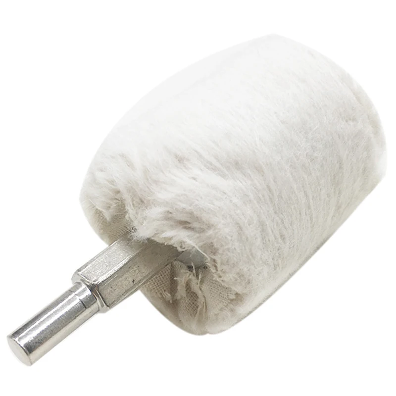 

8 Pcs White Cloth Wheel with Handle Mirror Polished Waxed Cylindrical Mushroom Cone Cloth Wheel Shank Diameter 6mm