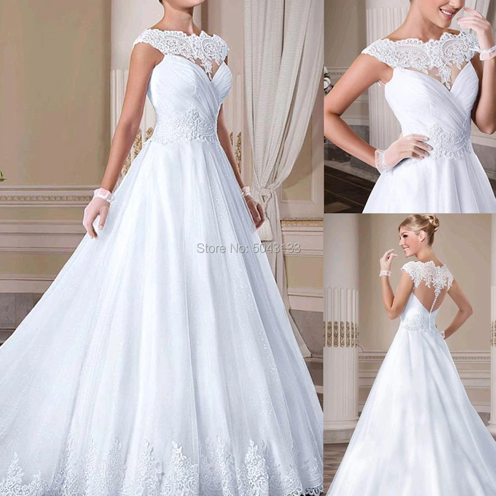 Женское Свадебное платье из мягкого фатина белое невесты А силуэта с вырезом под