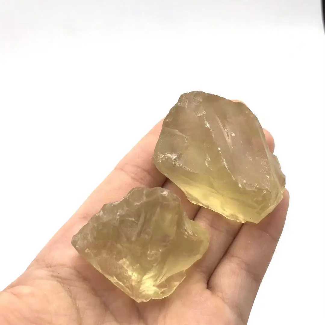 

2pc 70g-100g Natural Lemon Citrine Crystal Raw Rock Healing Stone for Reiki