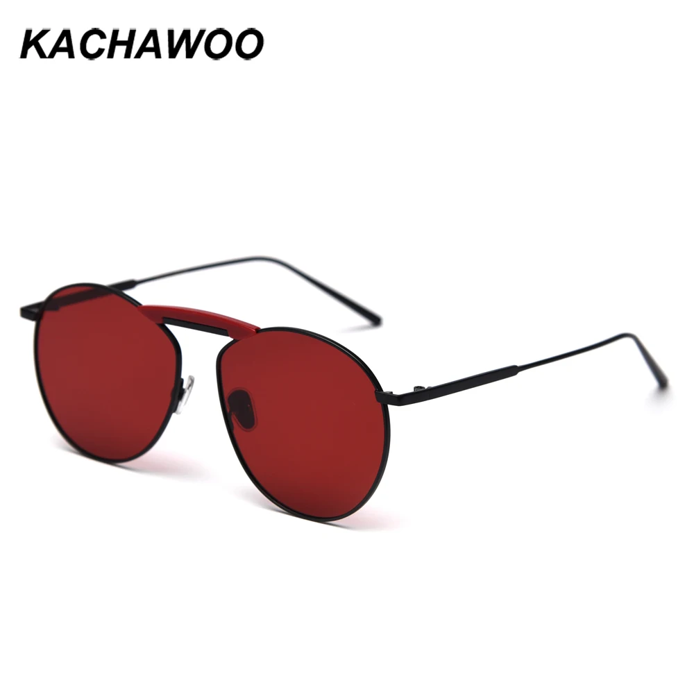 Kachawoo поляризационные солнцезащитные очки, мужские, металлическая оправа, красные, желтые, женские солнцезащитные очки, зеркальные, Ретро стиль, унисекс, мужские, для вождения, UV400, летние