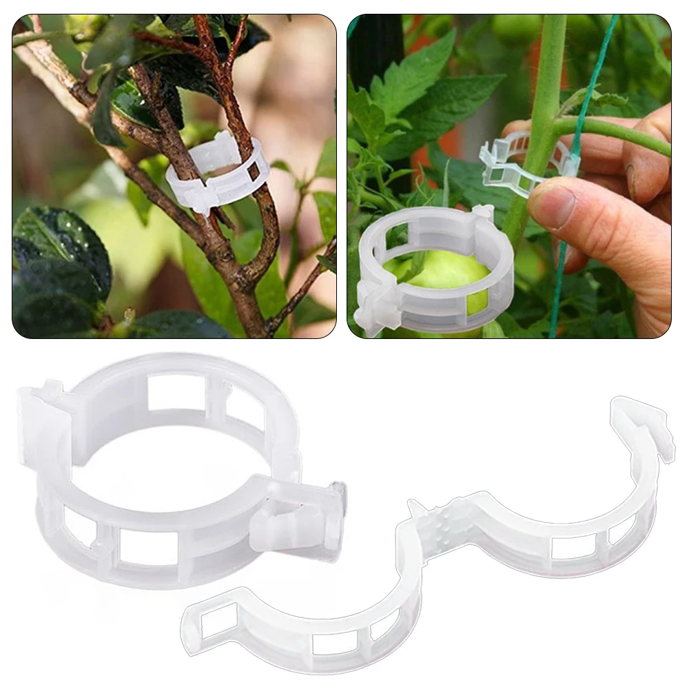 

100Pcs Garden Climbing Plants Vine Support Stand Trellis Clips Tomato Cucumber Grape Squash Plants Outdoor Gardening Accessories