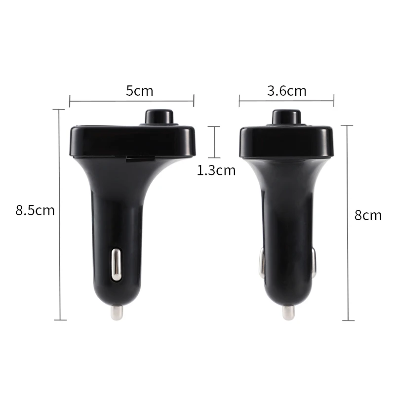 

Bluetooth 5.0 Handsfree Car Kit FM Transmitter Wireless Audio Receiver Auto MP3 Player Dual USB Fast Charger Digital Voltmeter D