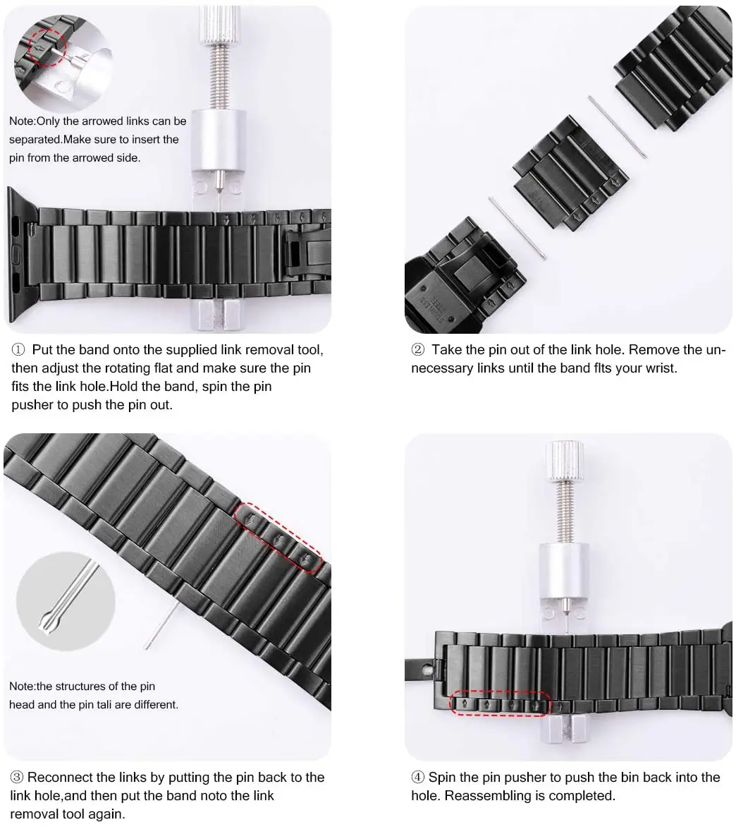 Strap for Apple Watch band 44mm 40mm 42mm 38mm 45 mm 41mm Butterfly buckle Stainless Steel Bracelet iWatch Series 8 7 5 4 3 se 6
