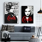 Современный фильм плохая девушка Cruella 2021, художественный фильм, блестящий плакат, Настенная художественная пленка, Картина на холсте, картины для украшения гостиной и дома