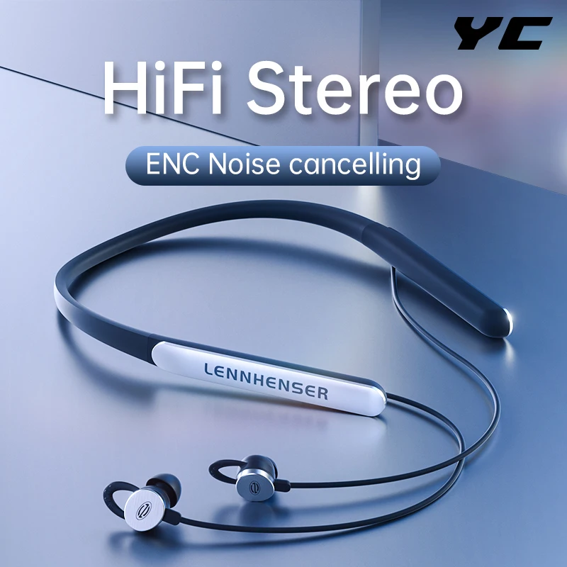 Беспроводные наушники YC с шумоподавлением Bluetooth 5 0 шейным ободом Hi-Fi гарнитура IPX7