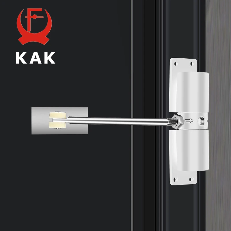 

KAK Aluminum Alloy Automatic Door Closer Soft Closing Adjustable Speed Door Close Device 35KG Black Furniture Door Hardware