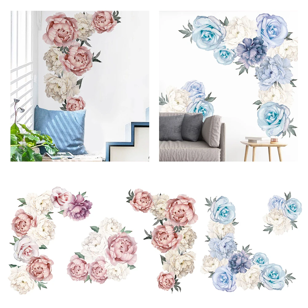 Новинка 2020 креативные стильные настенные стикеры серии пионов цветов украшение