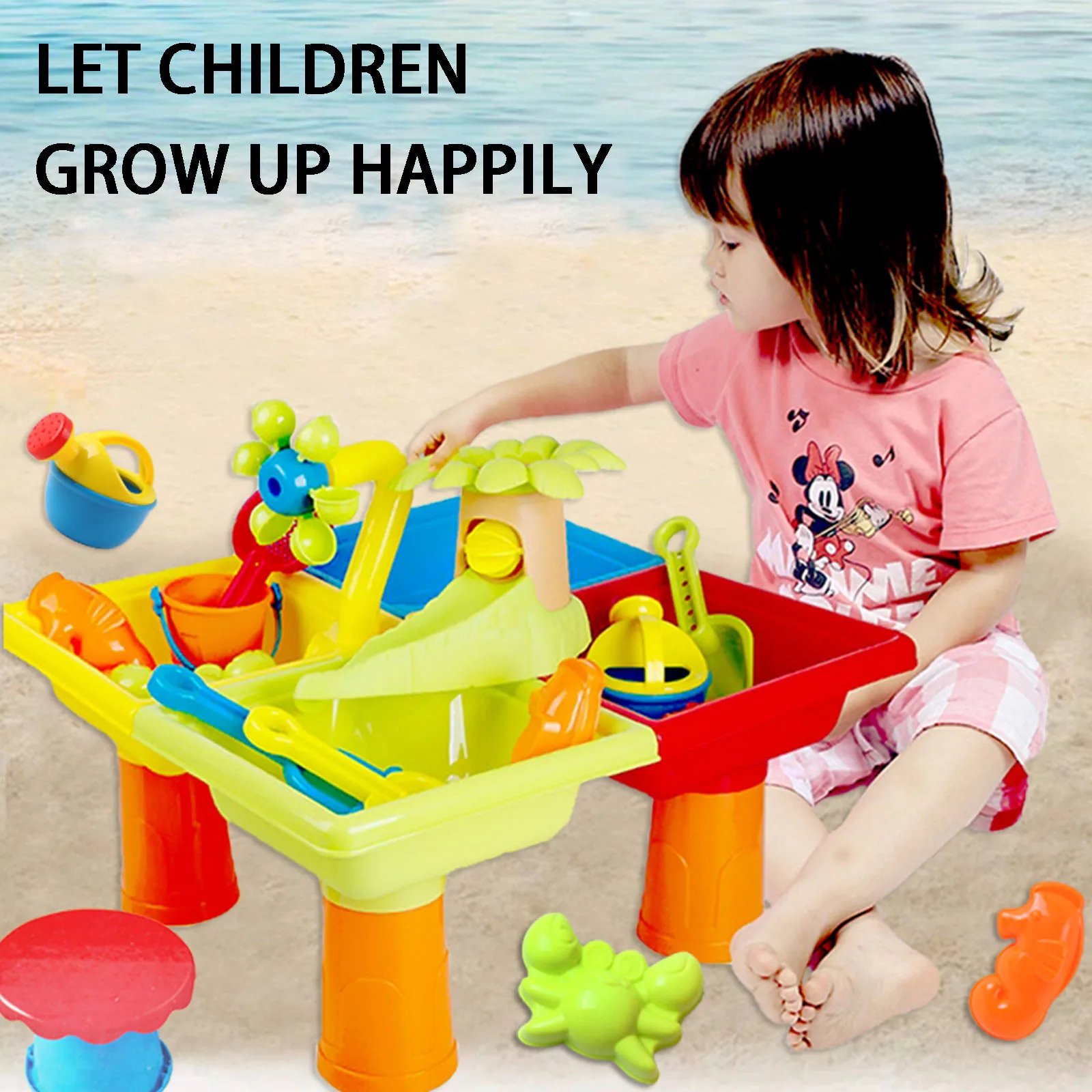 

Beach Toys For Kids Baby Beach Game Toys Children Sandbox Set Kit Summer Toys for Beach Play Sand Water Game Play Cart 50